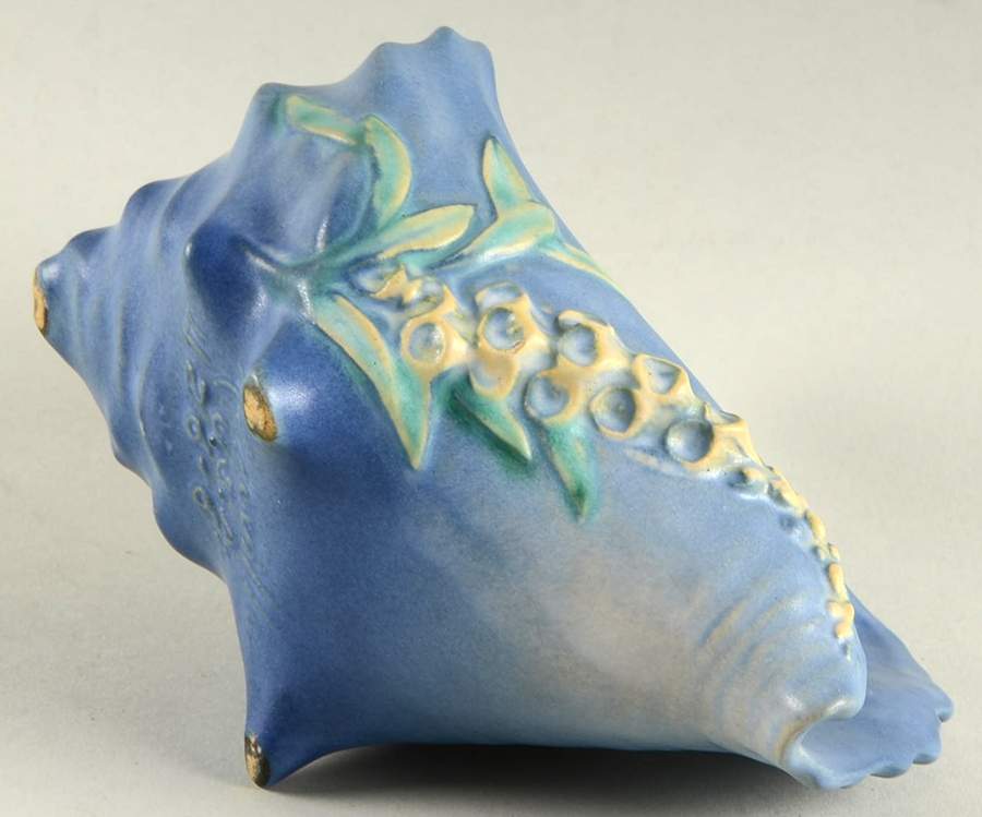 Foxglove Blue 6" Conch Shell (Vase/Planter) by Roseville-1
