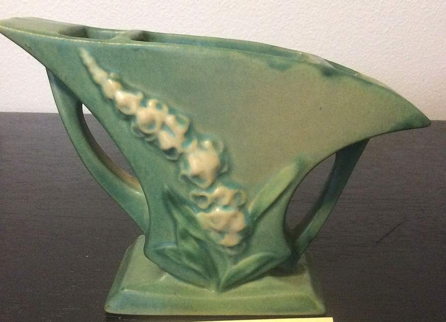 Foxglove Green 5" Flower Holder by Roseville-1
