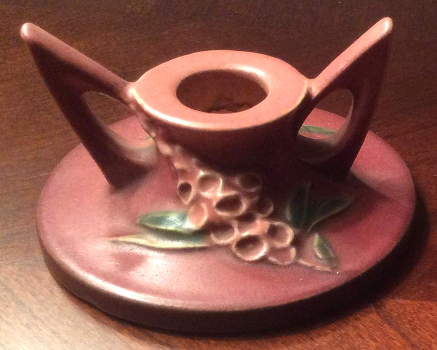 Foxglove Red (Rose Pink) 1" Small Candlestick by Roseville-1