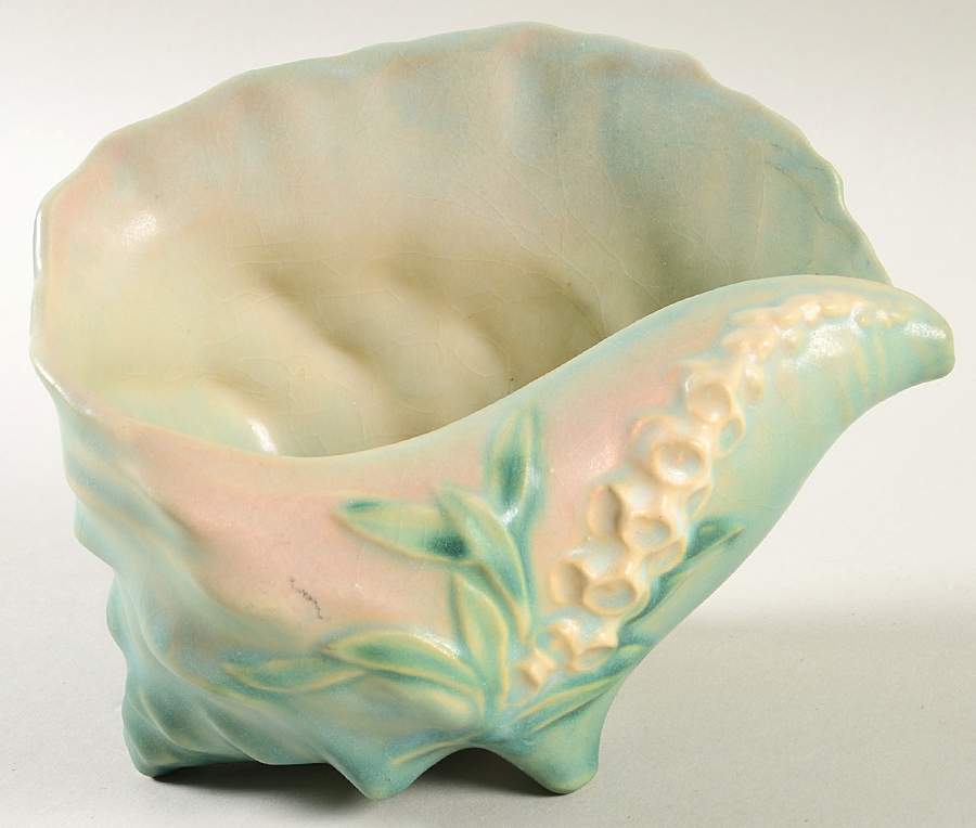 Foxglove Green 6" Conch Shell (Vase/Planter) by Roseville-1