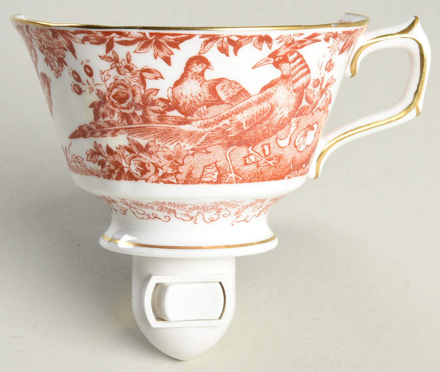 Aves Red (Newer, Re Introduced 2002) 1 5/8" + cup (H) Night Light/Cup HC by Royal Crown Derby-1