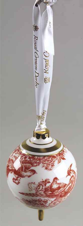 Aves Red (Newer, Re Introduced 2002) Round Ornament by Royal Crown Derby-1