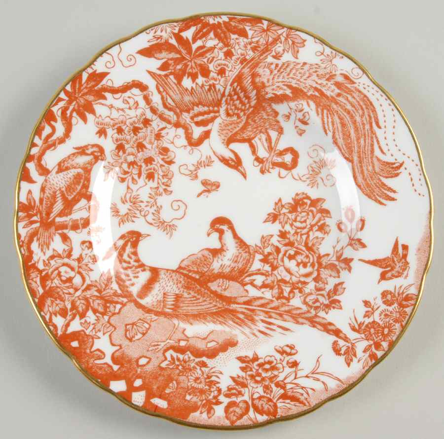 Aves Red (Newer, Re Introduced 2002) Bread & Butter Plate by Royal Crown Derby-1