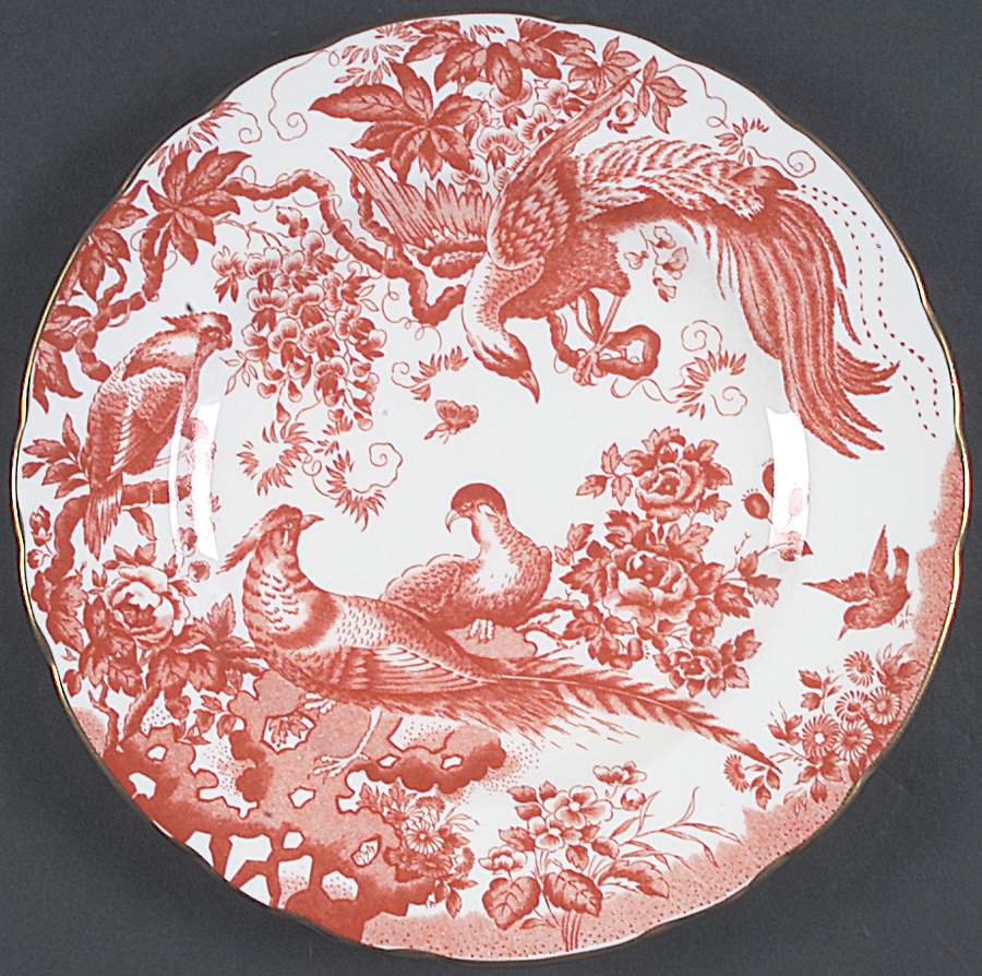 Aves Red (Newer, Re Introduced 2002) Salad Plate by Royal Crown Derby-1