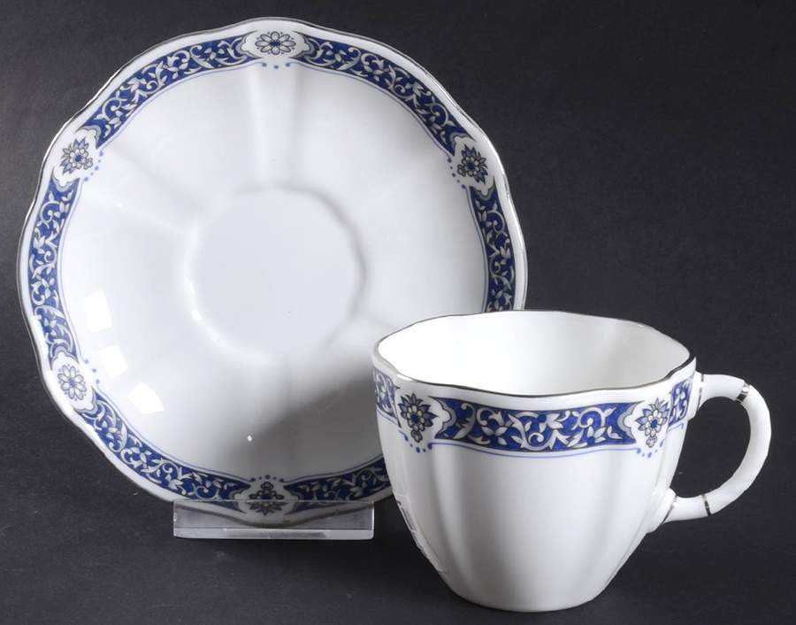 Milldale (Platinum) Flat Cup & Saucer Set by Royal Crown Derby-1