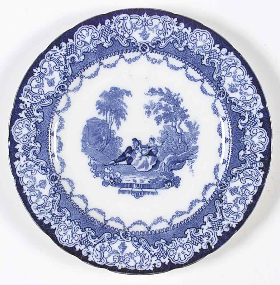 Watteau (Scalloped, People Center) Dessert/Pie Plate by Royal Doulton-1