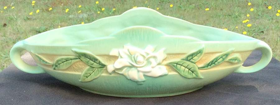 Gardenia Green Centerpiece/Console Bowl by Roseville-1