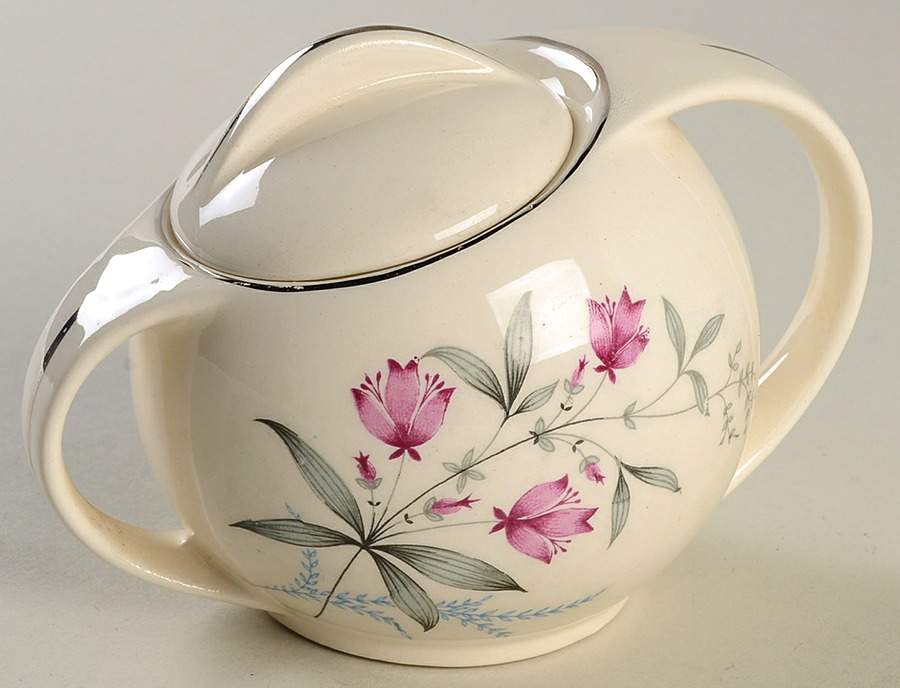 Fern Valley (Platinum) Sugar Bowl & Lid by Royal Monarch-1