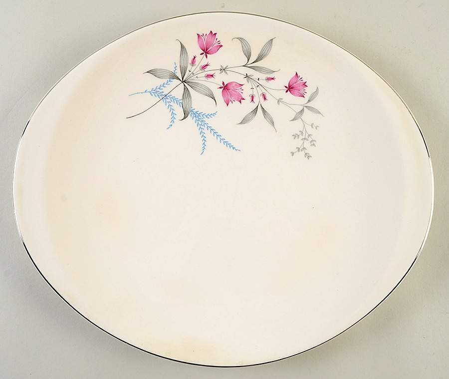 Fern Valley (Platinum) 13" Oval Serving Platter by Royal Monarch-1