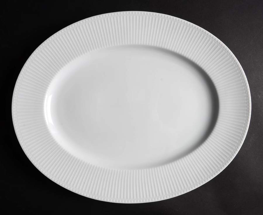 Serenity (Embossed Lines) 14" Oval Serving Platter by Royal Doulton-1