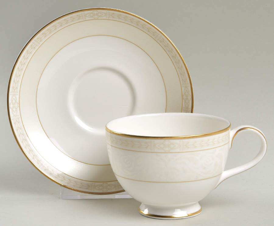Gardenia Footed Cup & Saucer Set by Royal Doulton-1