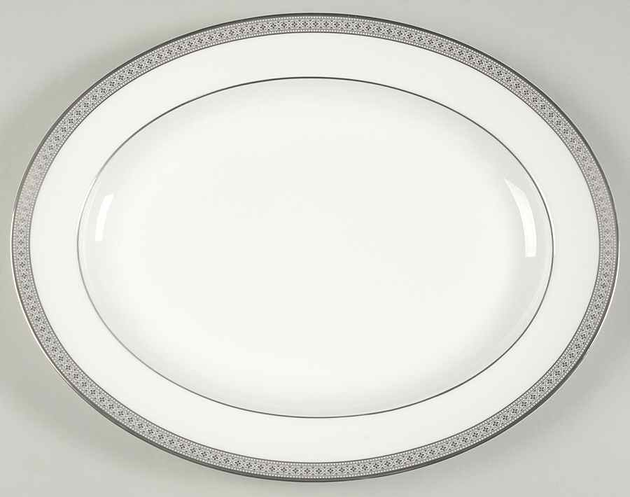 Piper Platinum 13" Oval Serving Platter by Royal Doulton-1