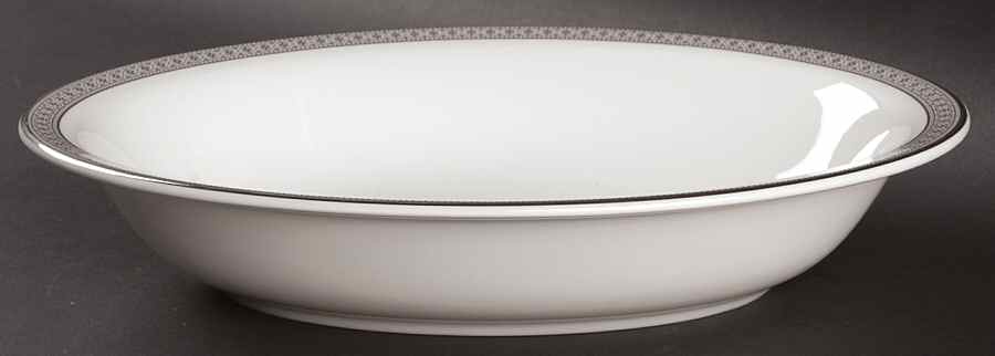 Piper Platinum 10" Oval Vegetable Bowl by Royal Doulton-1