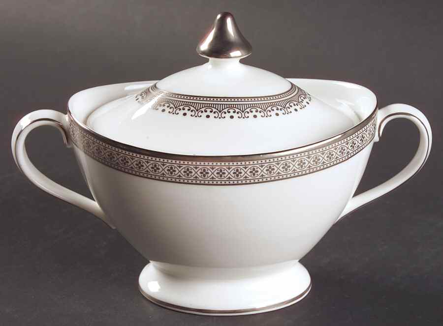 Piper Platinum Sugar Bowl & Lid by Royal Doulton-1