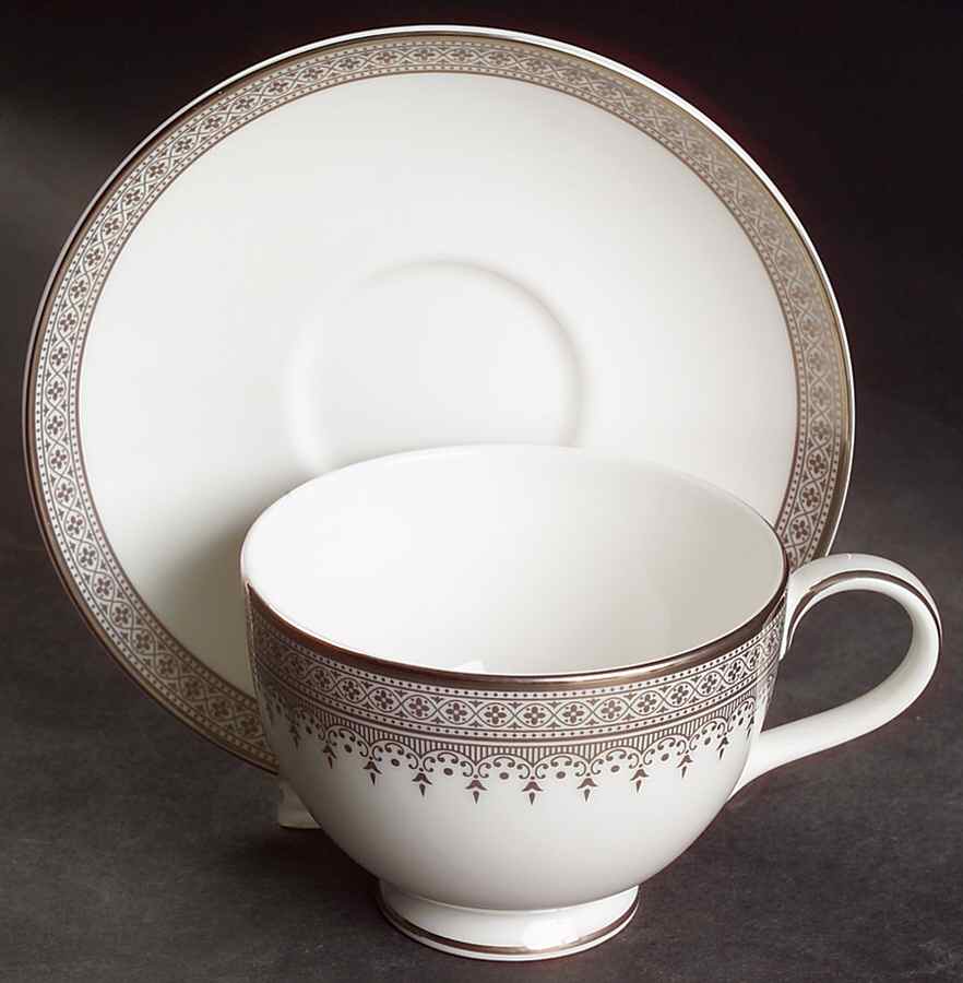 Piper Platinum Footed Cup & Saucer Set by Royal Doulton-1