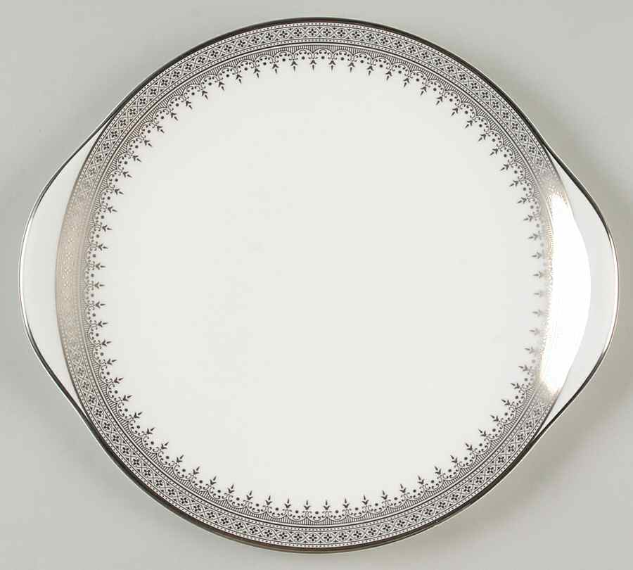 Piper Platinum Handled Cake Plate by Royal Doulton-1