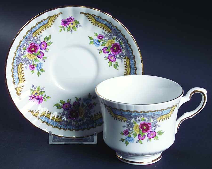 Regency Blue Footed Cup & Saucer Set by Royal Stafford-1