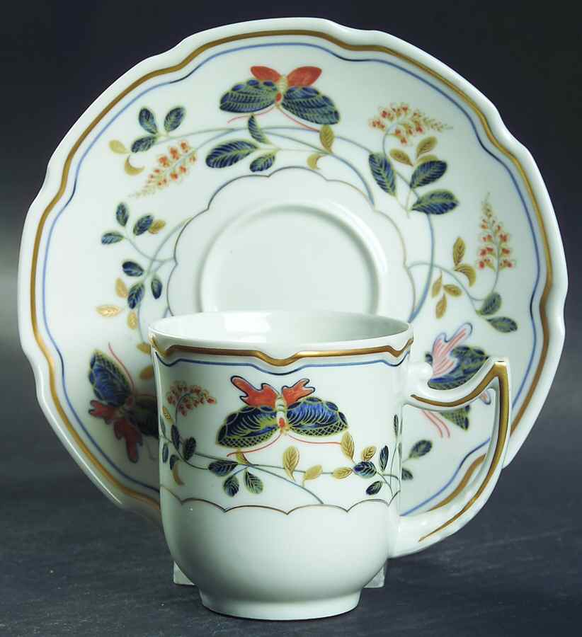Papillons Flat Demitasse Cup & Saucer Set by Raynaud-1