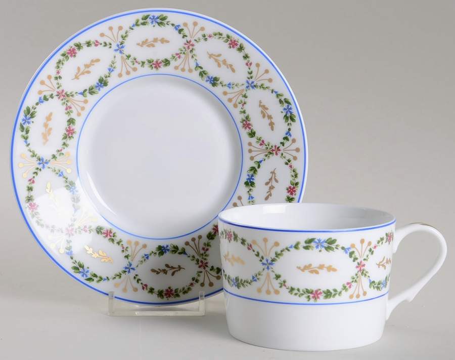 Roselle Flat Cup & Saucer Set by Raynaud-1