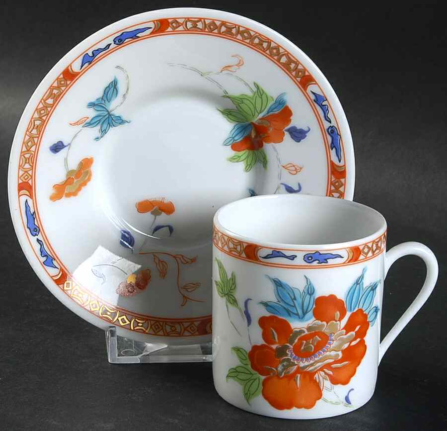 Hokusai Flat Demitasse Cup & Saucer Set by Raynaud-1
