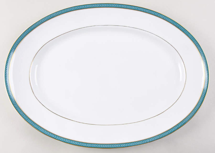 Laurier Bleu 14" Oval Serving Platter by Raynaud-1