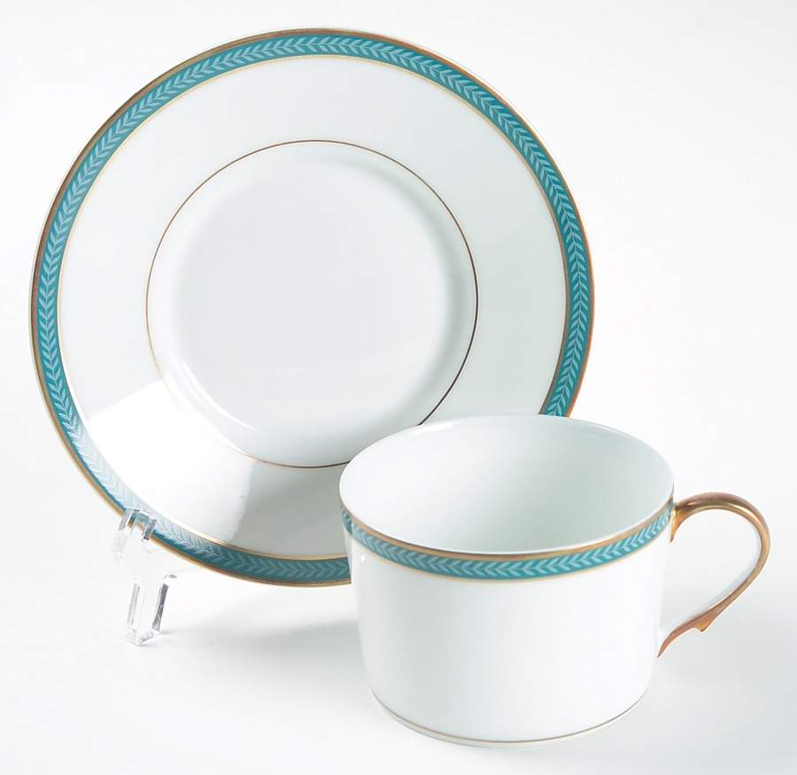 Laurier Bleu Flat Cup & Saucer Set by Raynaud-1