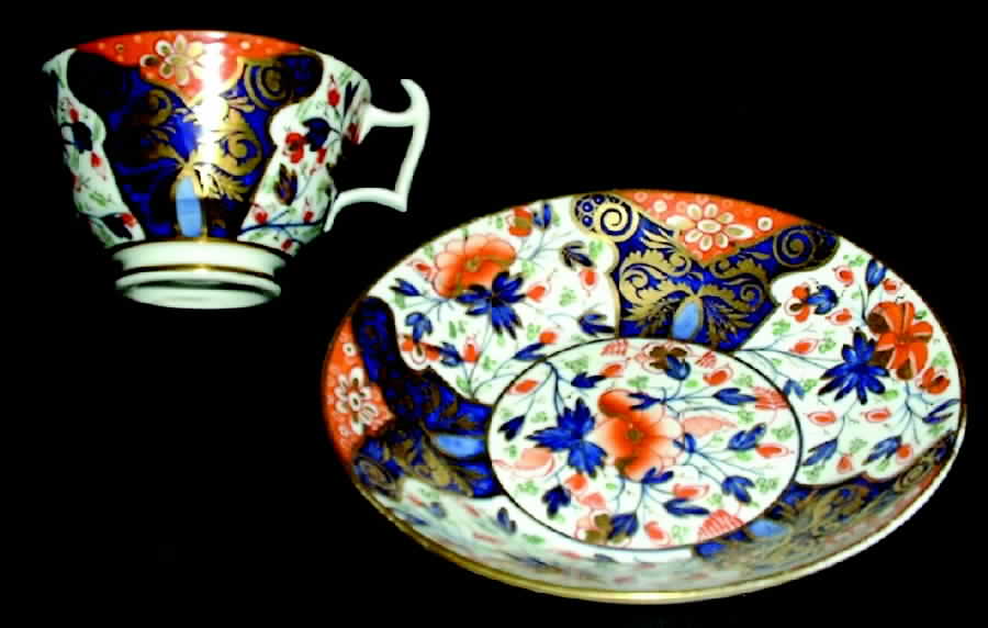 Old Crown Derby Rose Footed Cup & Saucer Set by Royal Crown Derby-1