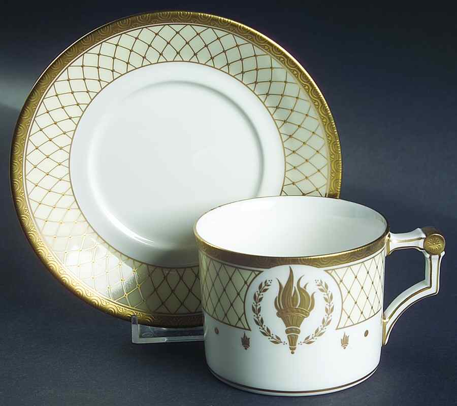Empire Flame Flat Cup & Saucer Set by Royal Worcester-1