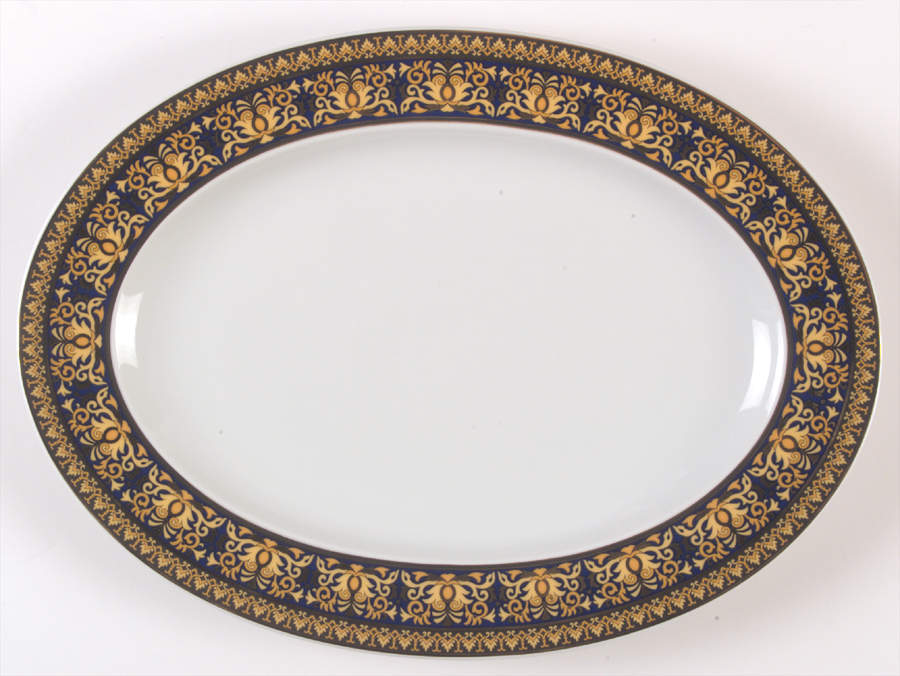 Medusa Blue 13" Oval Serving Platter by Rosenthal - Continental-1