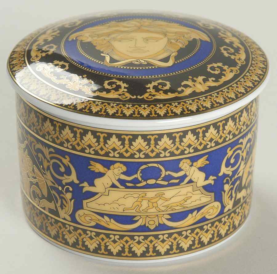 Medusa Blue Round Box & Lid by Rosenthal - Continental-1