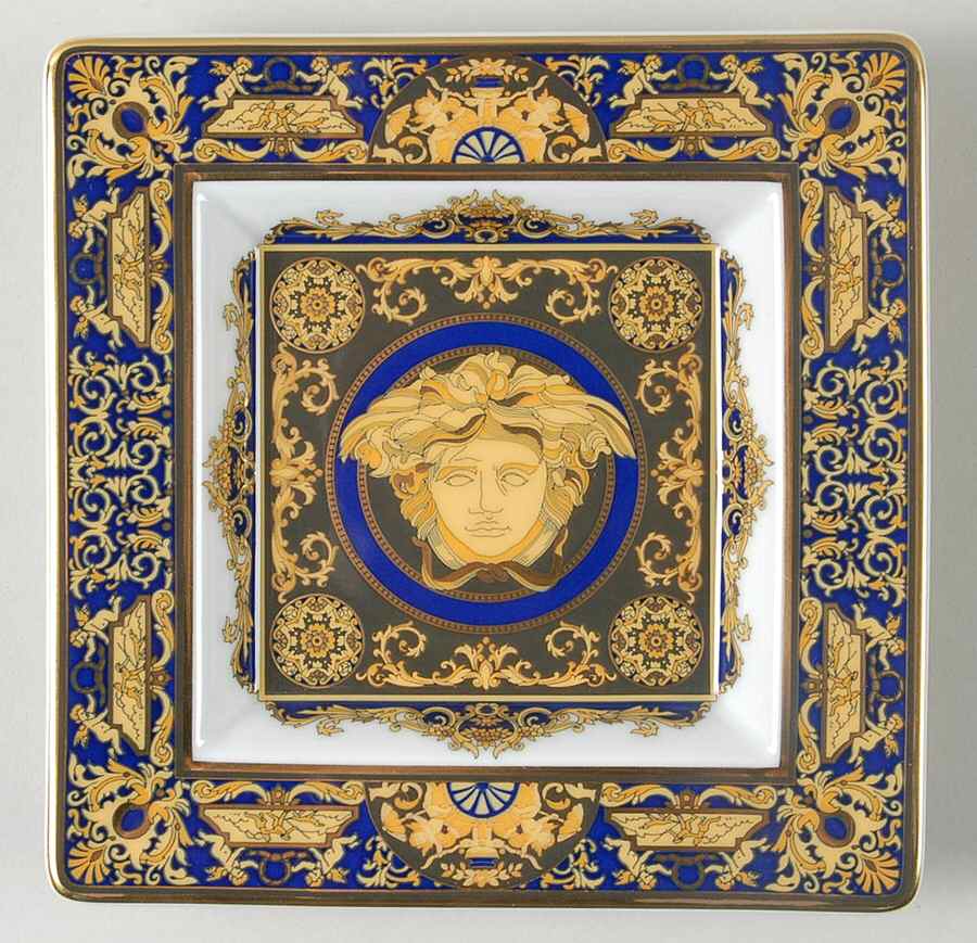 Medusa Blue 5" Square Tray by Rosenthal - Continental-1