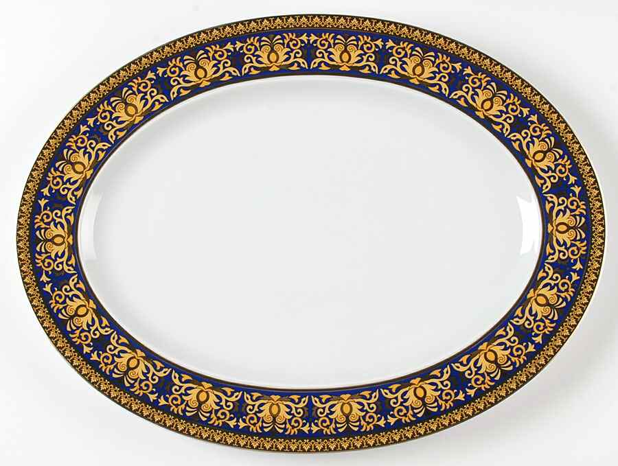 Medusa Blue 15" Oval Serving Platter by Rosenthal - Continental-1