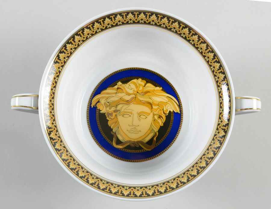 Medusa Blue Flat Cream Soup Bowl by Rosenthal - Continental-1