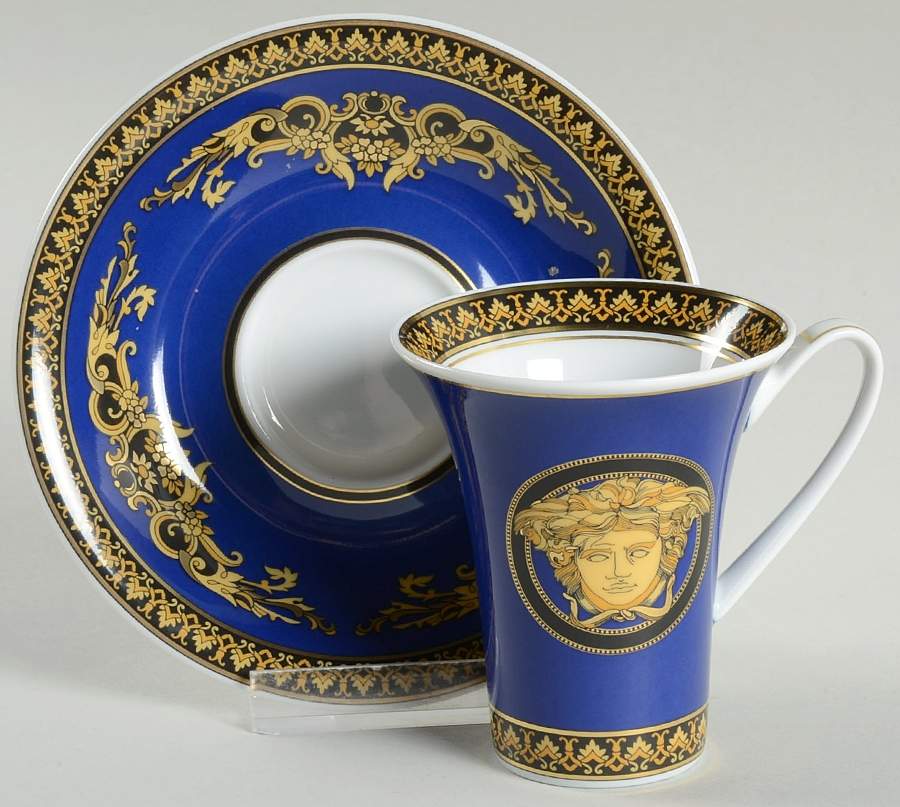 Medusa Blue Flat Demitasse Cup & Saucer Set by Rosenthal - Continental-1