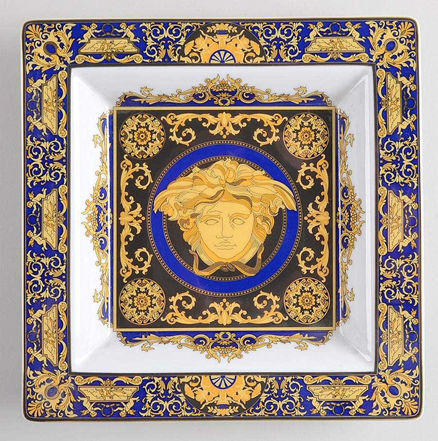 Medusa Blue 8" Square Tray by Rosenthal - Continental-1