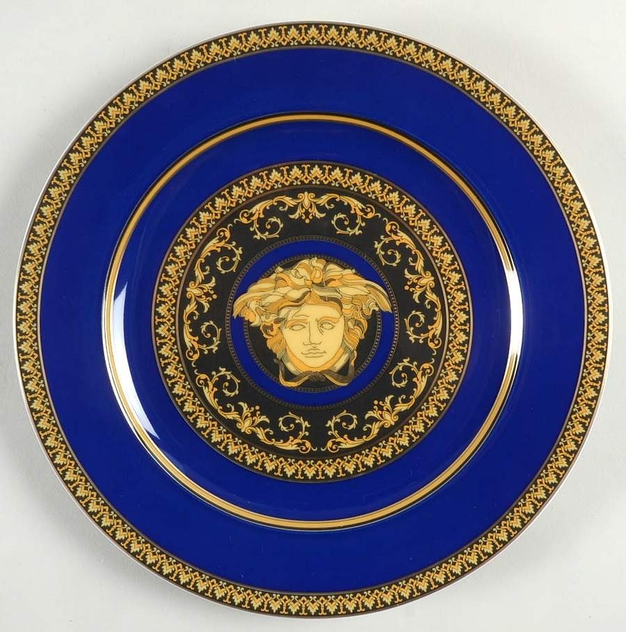 Medusa Blue Salad Plate with 25th Anniversary Backstamp by Rosenthal - Continental-1
