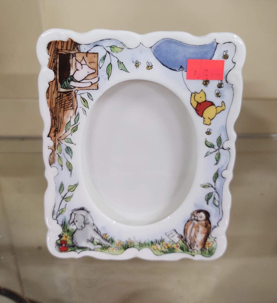 Winnie the Pooh (Disney, Bone) Frame-Holds 3" X 4" by Royal Doulton-1
