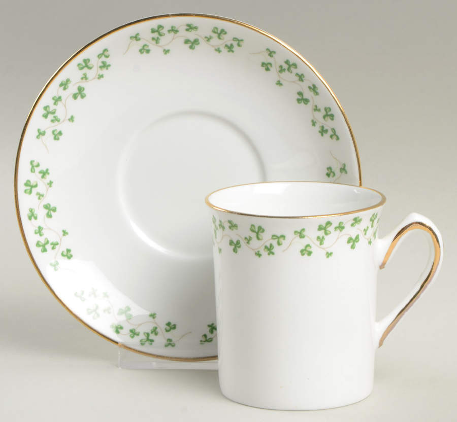 Shamrock Chocolate Cup & Saucer Set by Royal Tara-1