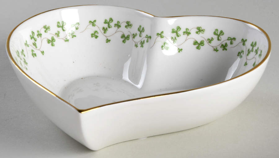 Shamrock Heart Shaped Dish by Royal Tara-1
