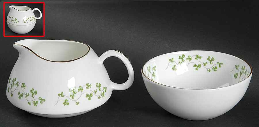 Shamrock Individual Stacking Creamer & Sugar by Royal Tara-1