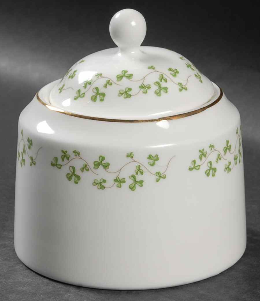 Shamrock Sugar Bowl & Lid by Royal Tara-1
