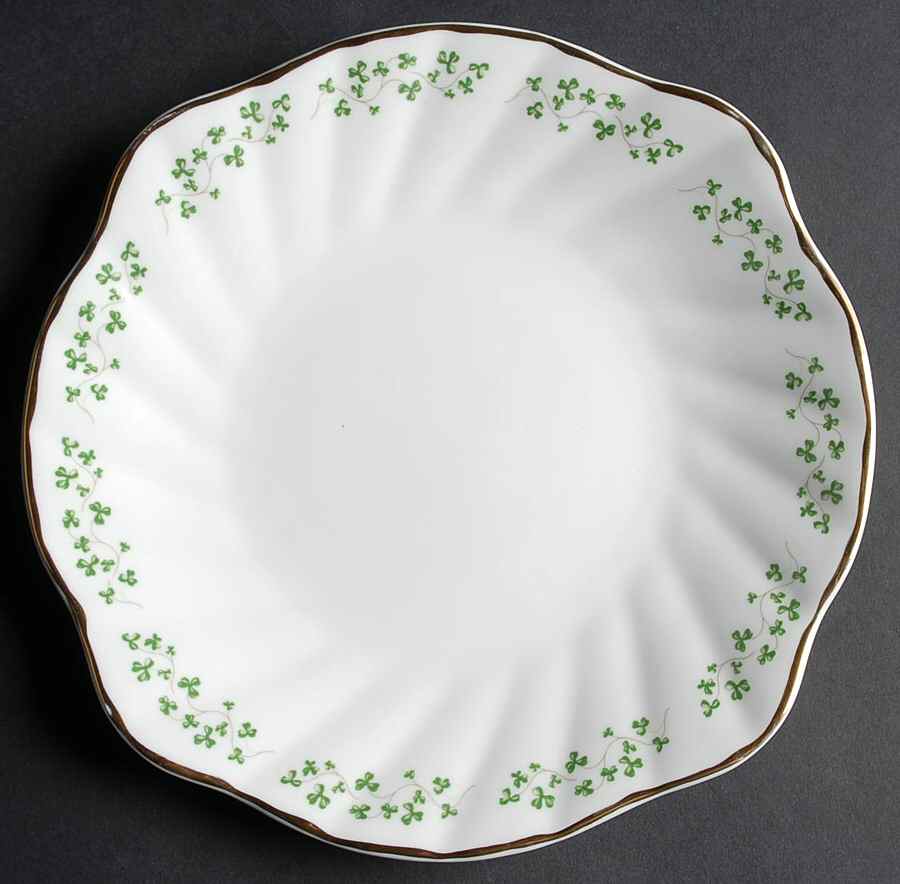 Shamrock 9" Square Cake Plate by Royal Tara-1