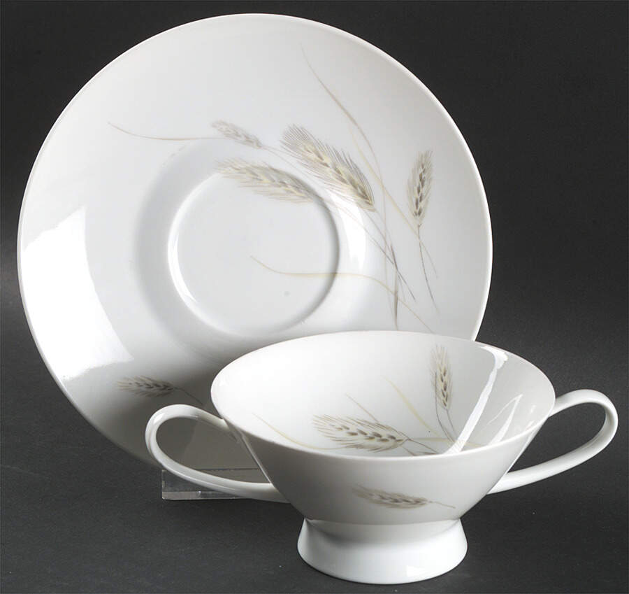 R1297 Footed Cream Soup Bowl & Saucer Set by Rosenthal - Continental-1