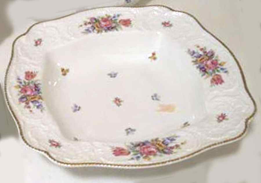 Minuet White (Sans Souci) 11" Square Vegetable Bowl by Rosenthal - Continental-1