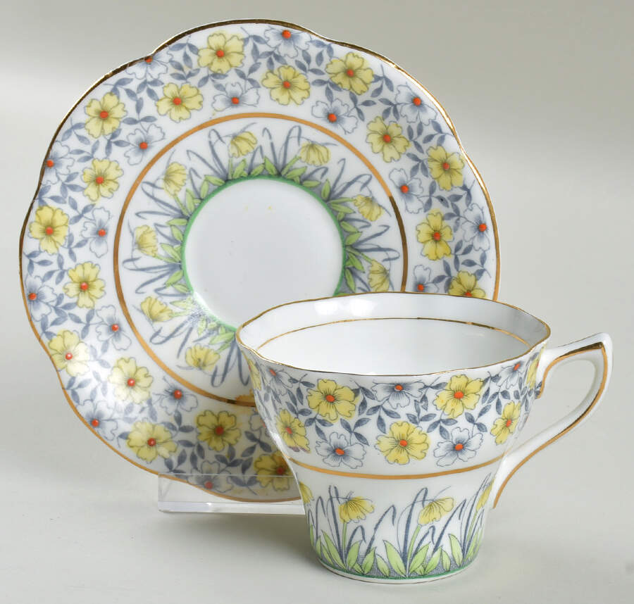 4966 Flat Cup & Saucer Set by Rosina-Queens-1