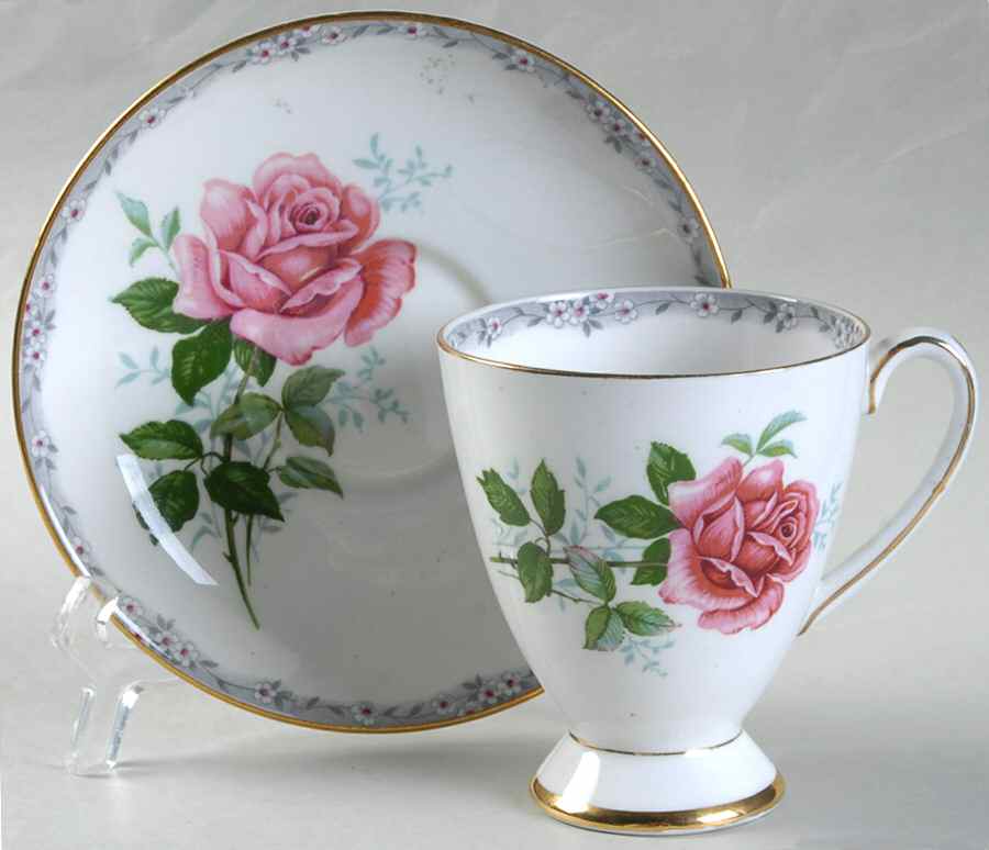 Roses To Remember (Smooth) Footed Cup & Saucer Set by Royal Stafford-1