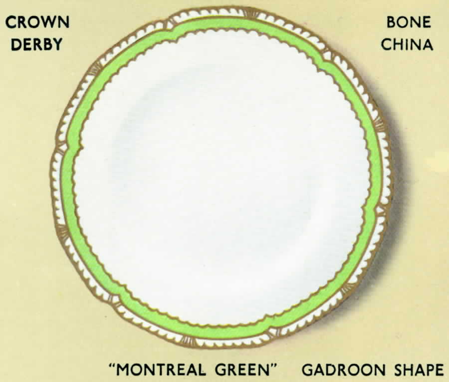 Montreal Green (Gadroon) Dinner Plate by Royal Crown Derby-1