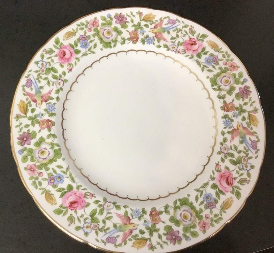 Flowered Border Salad Plate by Royal Crown Derby-1