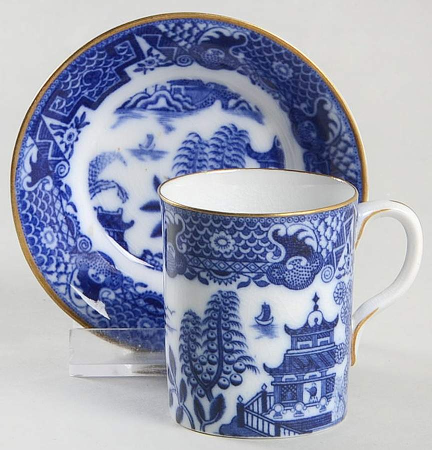 B389 Flat Demitasse Cup & Saucer Set by Royal Worcester-1