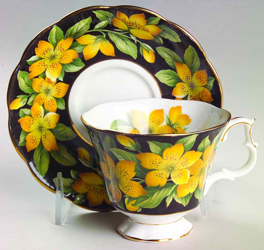 Bouquet Series Footed Cup & Saucer Set by Royal Albert-1
